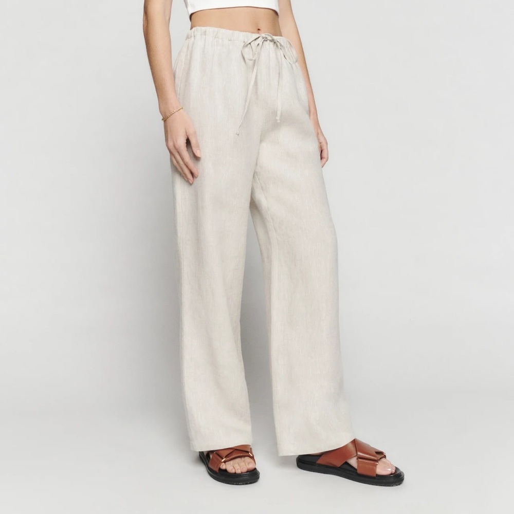 Reformation size small petite olina linen pants oatmeal